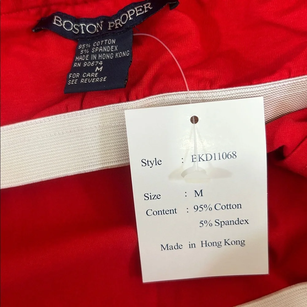 Boston Proper NWT Red Strapless Dress with Side Slit size Medium - Picture 2 of 8